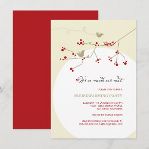 Convite Família de Pássaros Mudamos o Nest Housewarming 
