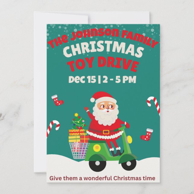 Convite Família de unidades de brinquedos Natal ou Caridad (Frente)