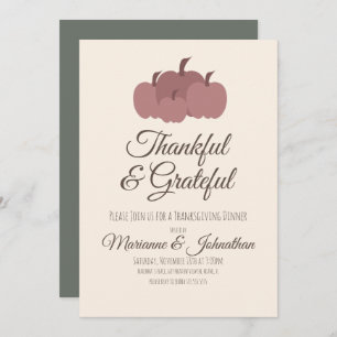 Convite Família Jante de Ação de Graças de Pumpkins