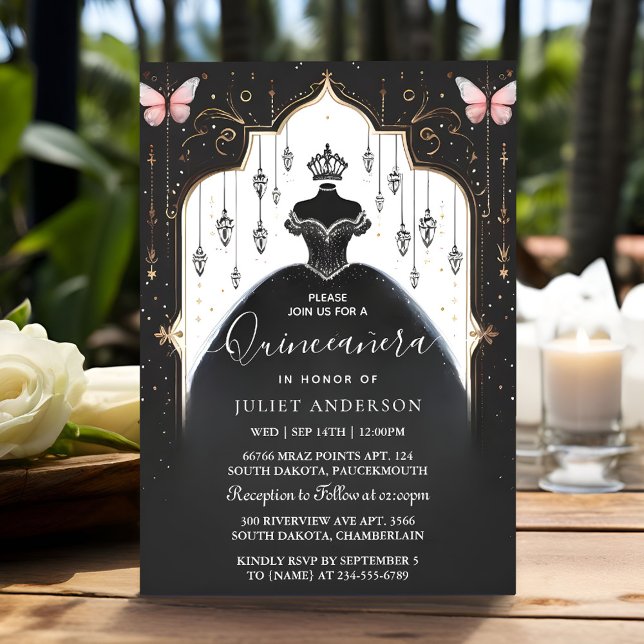 Convite Família Tiara Latina Menina Espanhola Quinceanera (Criador carregado)