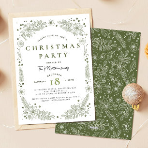 Convite Família Verde Elegante e Natal Corporativo