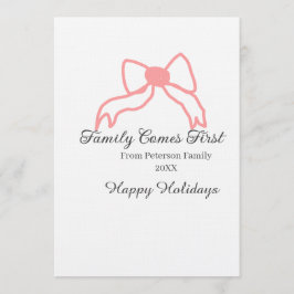 Convite Family comes first red bow family name holidays