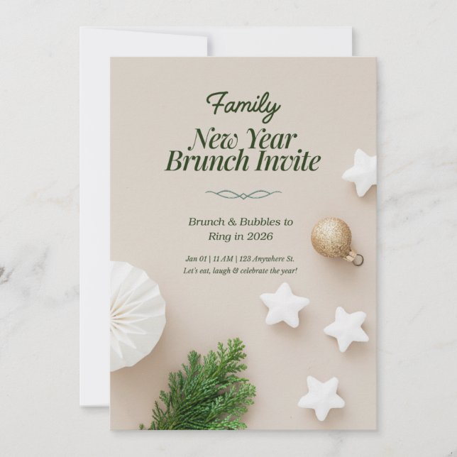 Convite Family New Year Brunch Invitation 2026  (Frente)