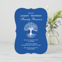 Convite Family Reunion blue and white Invitation