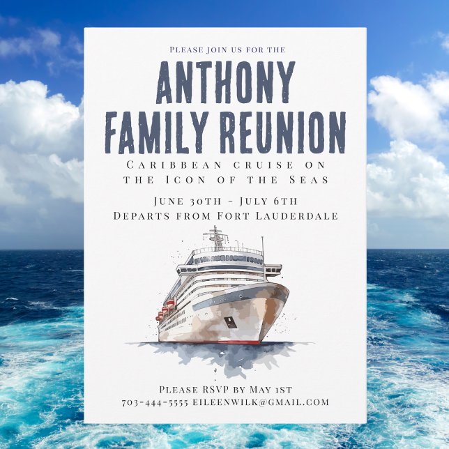 Convite Family Reunion Cruise Vacation  (Criador carregado)
