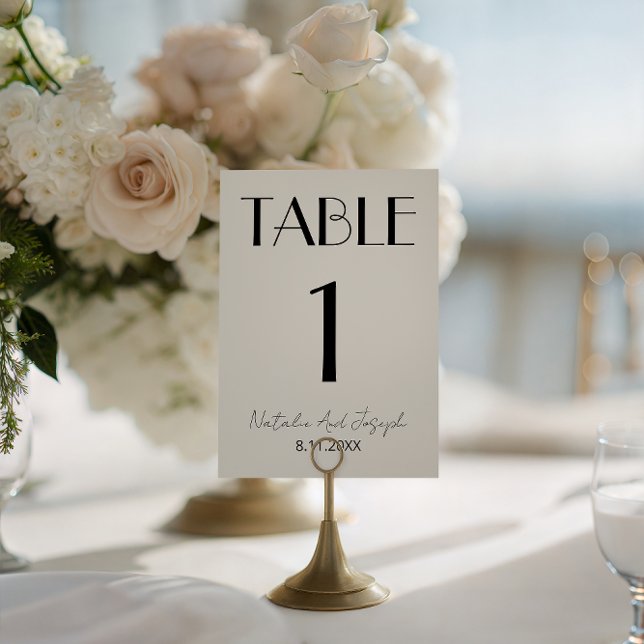 Convite  Fancy Black Ivory Old Money Wedding Table Number (Criador carregado)