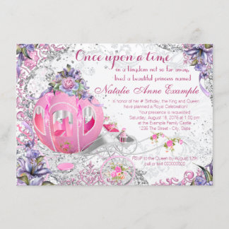 Convite Fancy Conto de Fadas Uma Vez Um Aniversário
