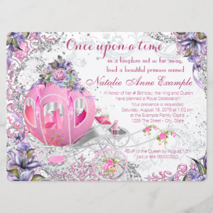 Convite Fancy Conto de Fadas Uma Vez Um Aniversário