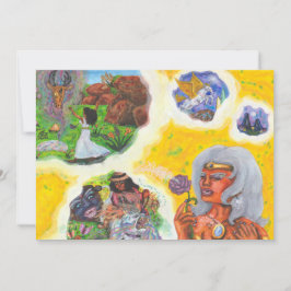 Convite Fantasia da Deusa dos Sonhos de Amor em Aquarela D