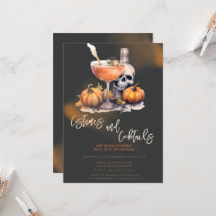 Convite Fantasia de Abóbora & Coquetel Preto de Halloween