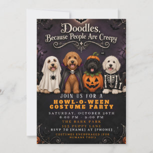 Convite Fantasia de Cachorro Engraçada Festa de Halloween