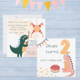 Convite Fantasia de dinossauro piñata de aniversário idade