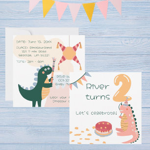 Convite Fantasia de dinossauro piñata de aniversário idade