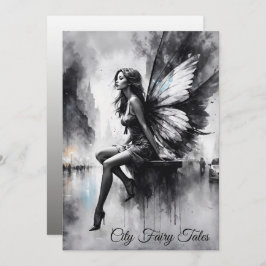 Convite Fantasia de fadas, ruas noturnas chuvosas sonham m