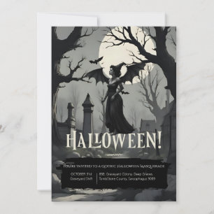 Convite Fantasia de Halloween Gótica Assustadora para Adul