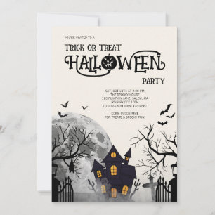 Convite Fantasia de Halloween Infantil Ivory para Festa de