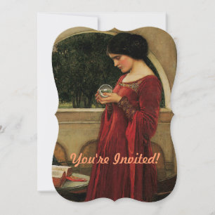 Convite Fantasia de Magia de Pintura de Casca Cristal Ball