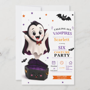 Convite Fantasia de Pequeno Vampiro - Festa de Aniversário