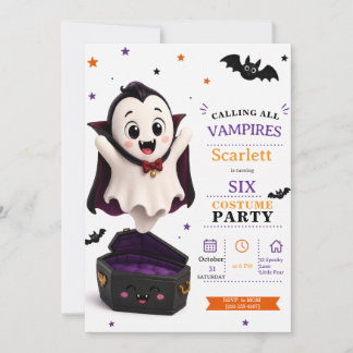 Convite Fantasia de Pequeno Vampiro - Festa de Aniversário