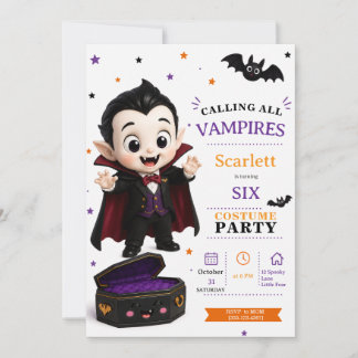 Convite Fantasia de Pequeno Vampiro - Festa de Aniversário