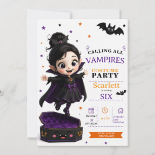 Convite Fantasia de Pequeno Vampiro - Festa de Aniversário