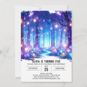 Convite Fantasia Encantada Floresta Digital Aniversário