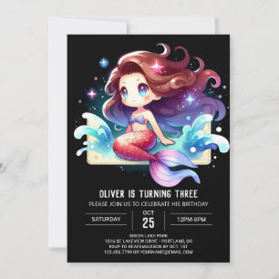 Convite Fantasia Encantada Sereia Aniversário