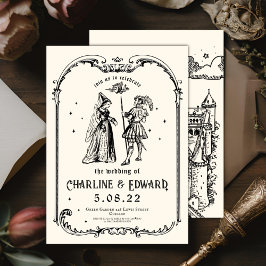 Convite Fantasia Engrenando Arte Medieval Weding