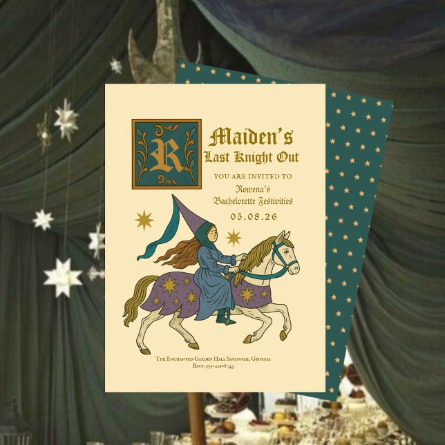 Convite Fantasia Medieval “Último Cavaleiro Solteira (Criador carregado)