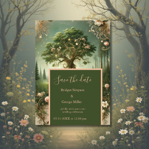 Convite Fantasia mística medieval gravando Salvar a Data