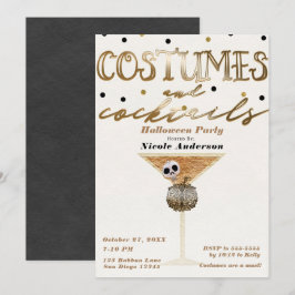 Convite Fantasias & Coquetéis Festa de Halloween Elegante 