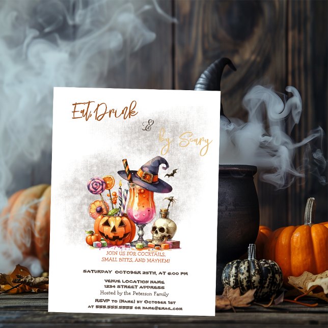 Convite Fantasias de Abóbora & Coquetel de Halloween (Criador carregado)