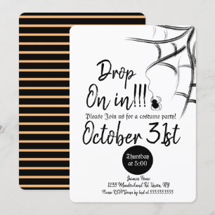 Convite Fantasias de Aranha de Lousa Halloween Aniversário