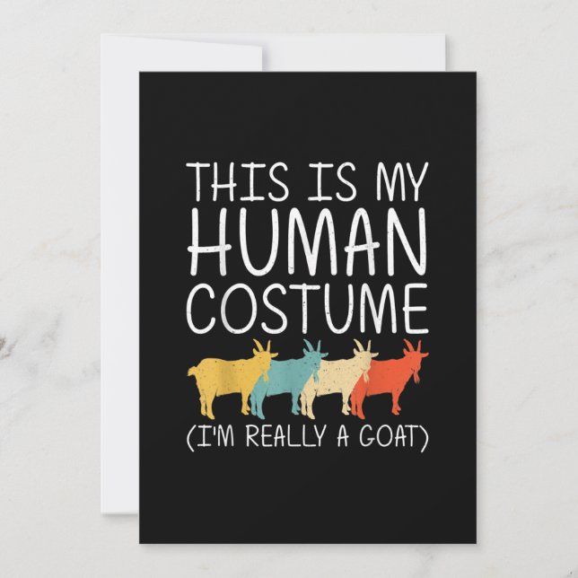Convite Fantasias de cabra para humanos no Halloween (Frente)