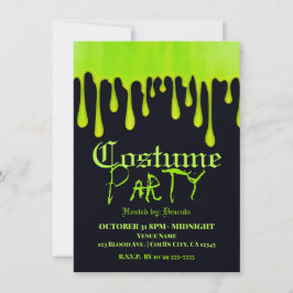 Convite Fantasias de festa de Halloween com baba esverdead