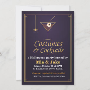 Convite Fantasias e Coquetéis de Halloween Eyeball Martini