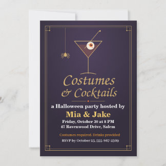 Convite Fantasias e Coquetéis de Halloween Eyeball Martini