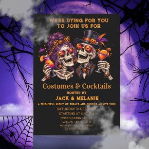 Convite Fantasias e Coquetéis Festa de Adultos de Hallowee