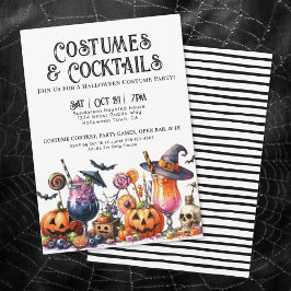 Convite Fantasias e Coquetéis Festa de Halloween