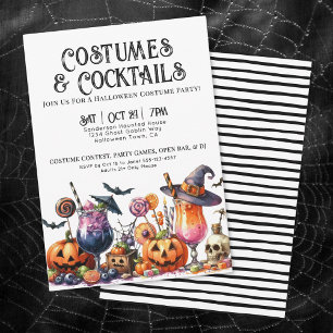 Convite Fantasias e Coquetéis Festa de Halloween