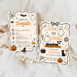 Convite Fantasias e Coquetéis Festa de Halloween Adulto