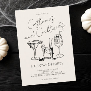 Convite Fantasias e Coquetéis Festa de Halloween Adulto Ma