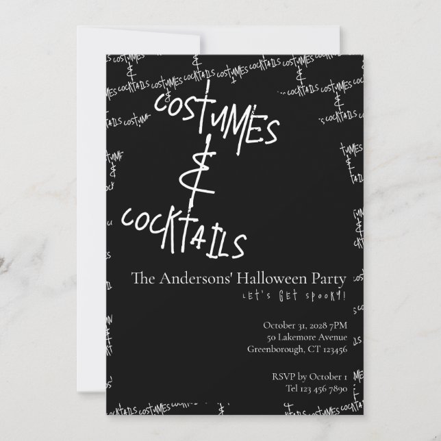Convite Fantasias e Coquetéis Halloween (Frente)