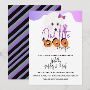Convite Fantasma Assustador de Halloween Nosso Pequeno Boo