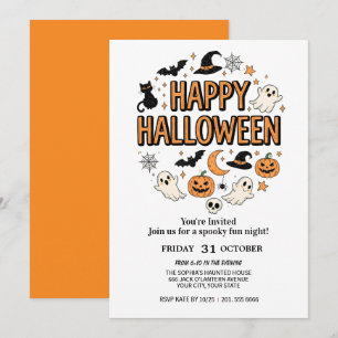 Convite Fantasma Bonita e Festa de Halloween de Pumpkin