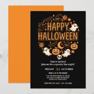 Convite Fantasma Bonita e Festa de Halloween de Pumpkin