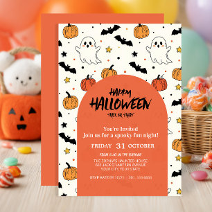 Convite Fantasma Bonita e Festa de Halloween de Pumpkin