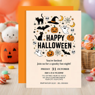 Convite Fantasma Bonita e Festa de Halloween de Pumpkin