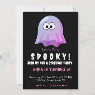 Convite Fantasma Bonito e Rosa do Google Olhos: Spooky e W