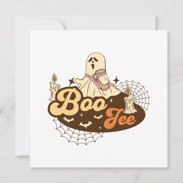 Convite Fantasma Boo-Jee Halloween engraçado (Frente)